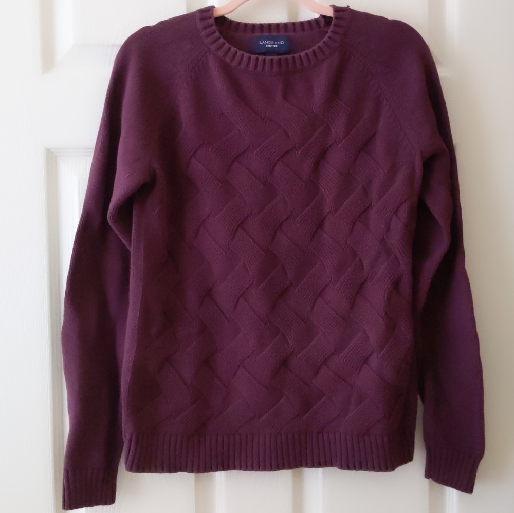 Land's End Drifter Medium Burgundy Sweater